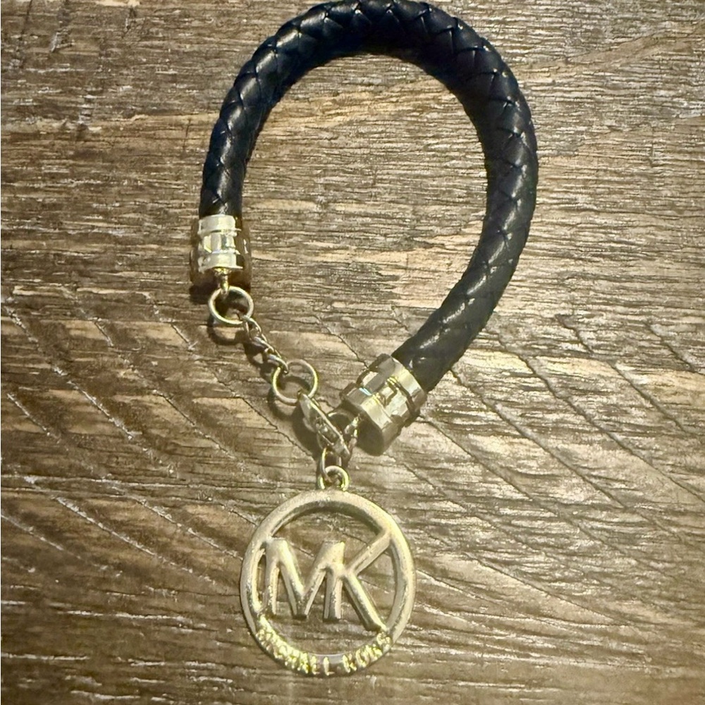 Michael Kors Black and Gold Braided Bracelet